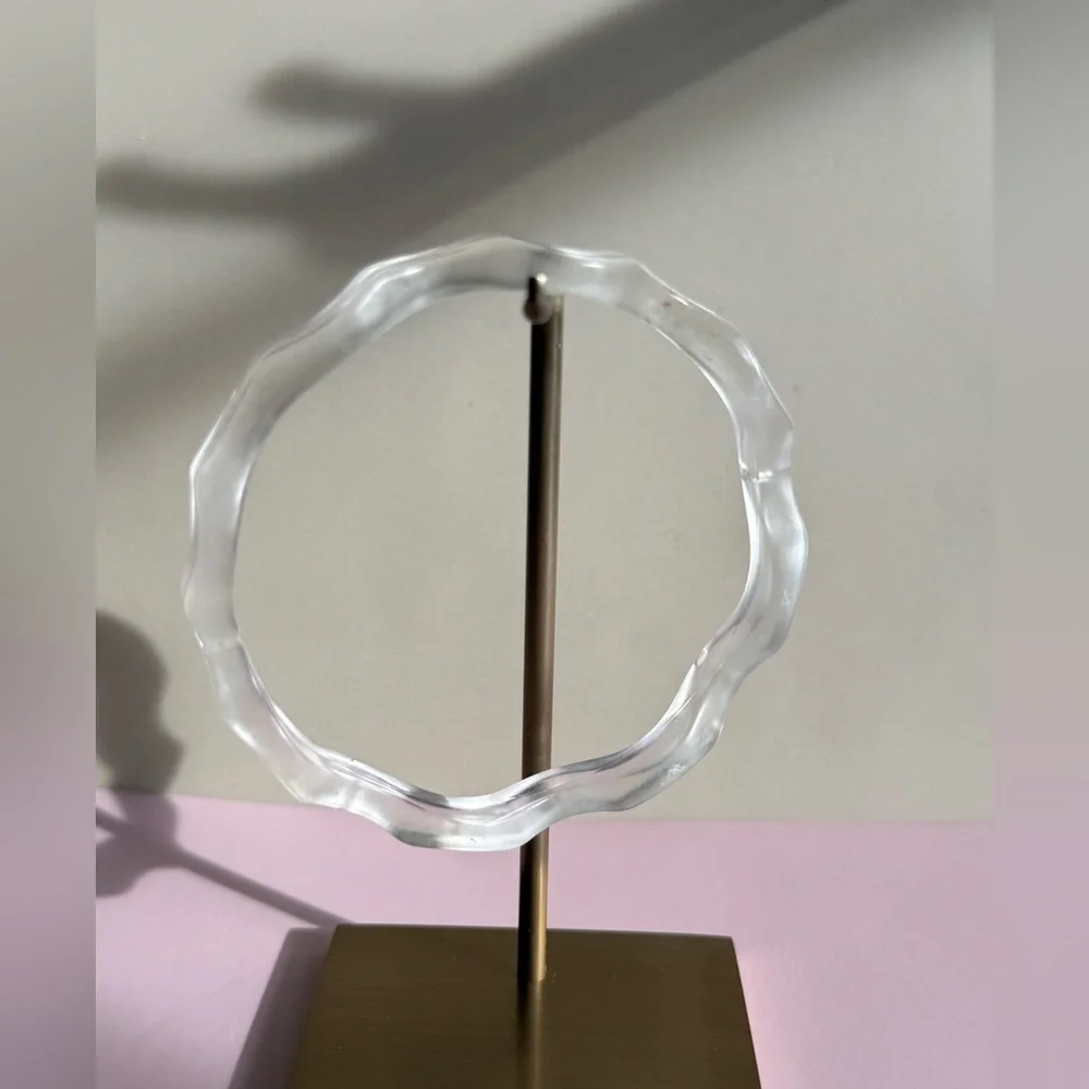 Clear Sculptural Resin Bangle Bracelet